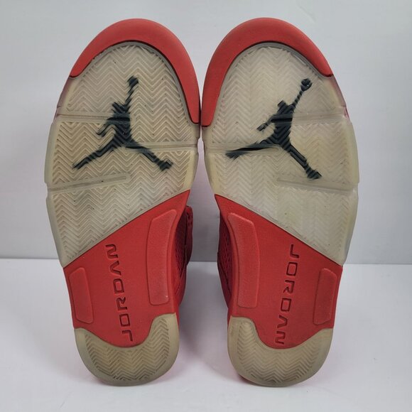Air Jordan 5 Retro 2017 Men's Red Suede Sneakers 136027-602 US Size 12 - Picture 8 of 9
